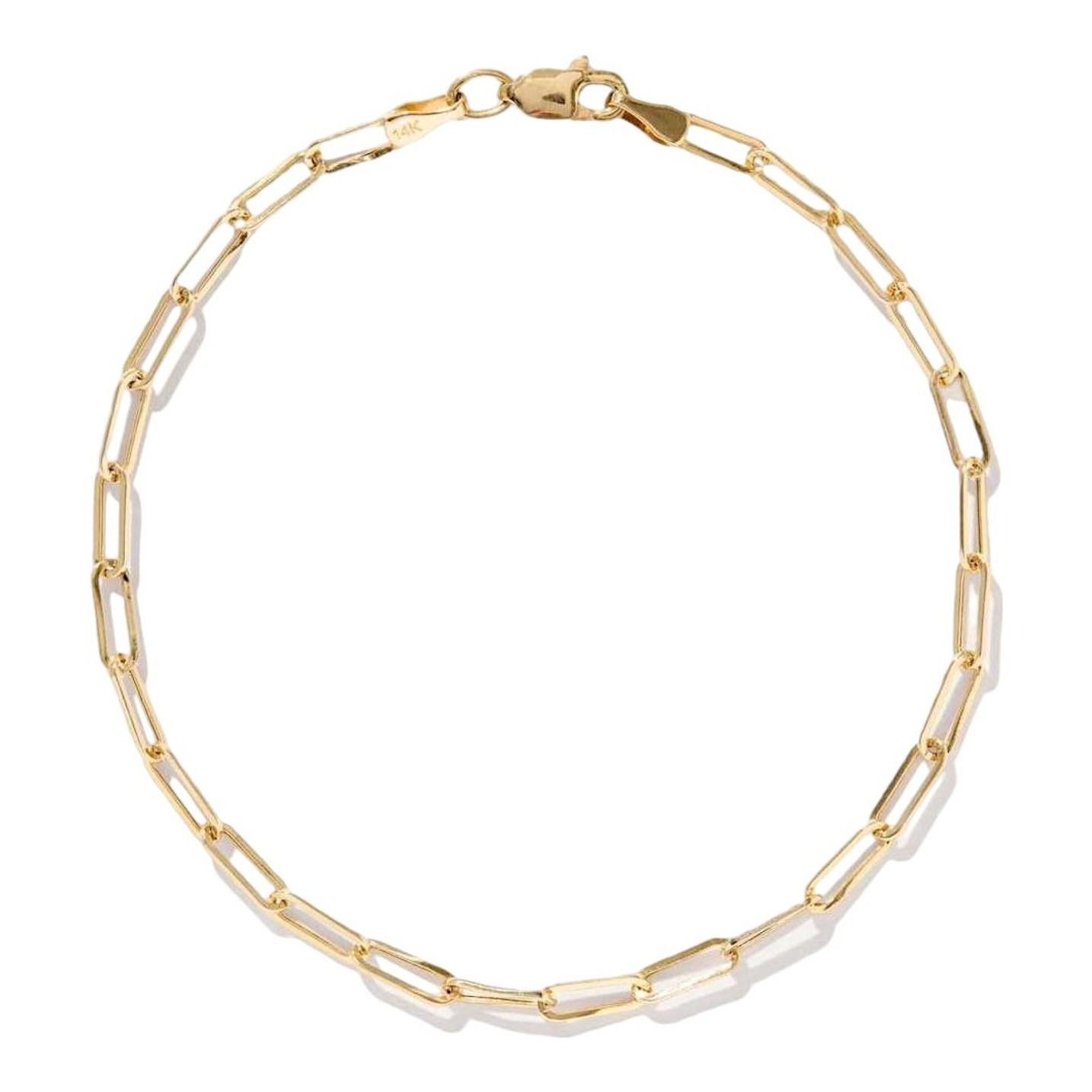 14K Paperclip Chain Bracelet