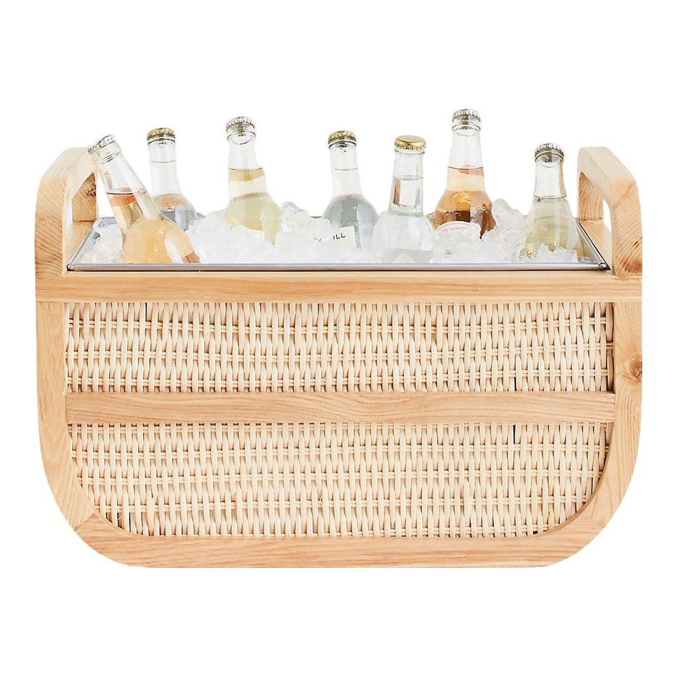 Crate & Barrel Leland Rattan Beverage Tub