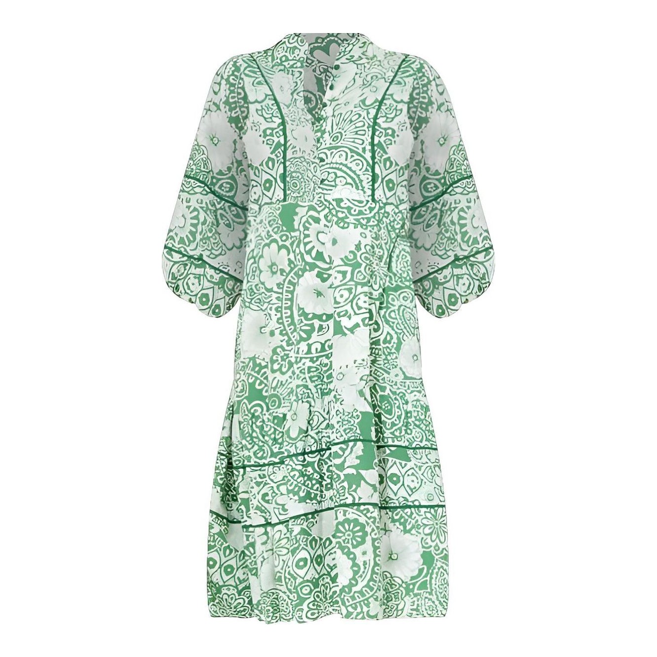 green and white floral hillsborough midi dress FARM Rio