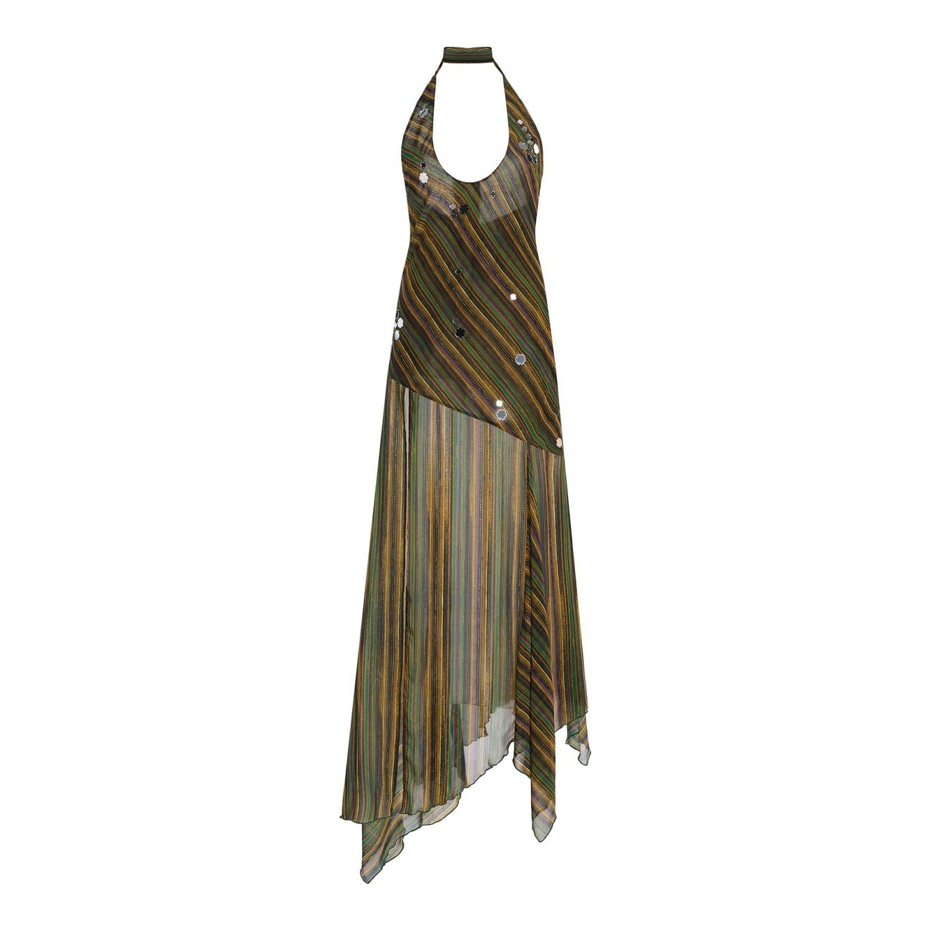 siedrs exclusive raye scarf detailed midi halter dress Siedres Moda Exclusive Raye Green Dress by SIEDRES