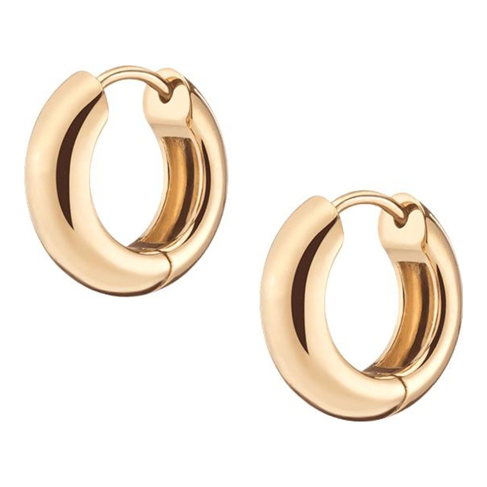 Gold Chunky Hinged Small Hoop Earrings