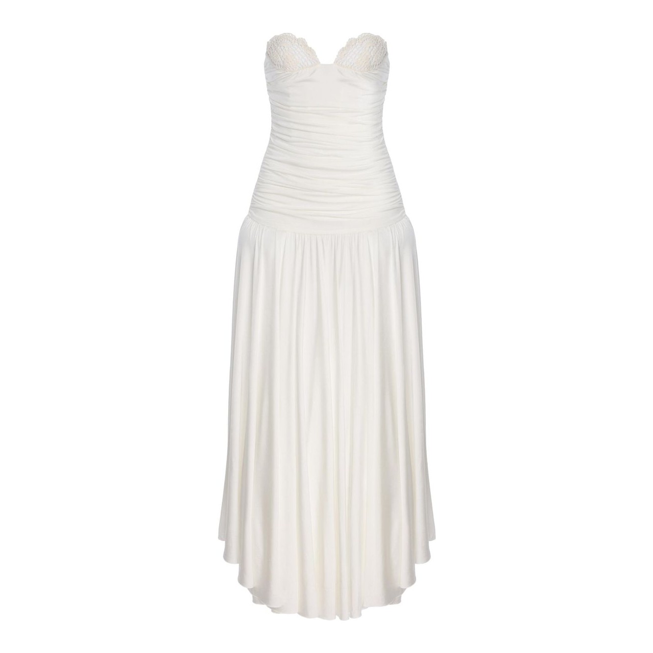 amorata strapless pleated georgette cocktail dress Clothing: Maxi Dresses: 'Amorata' Ivory Pleated Maxi Dress