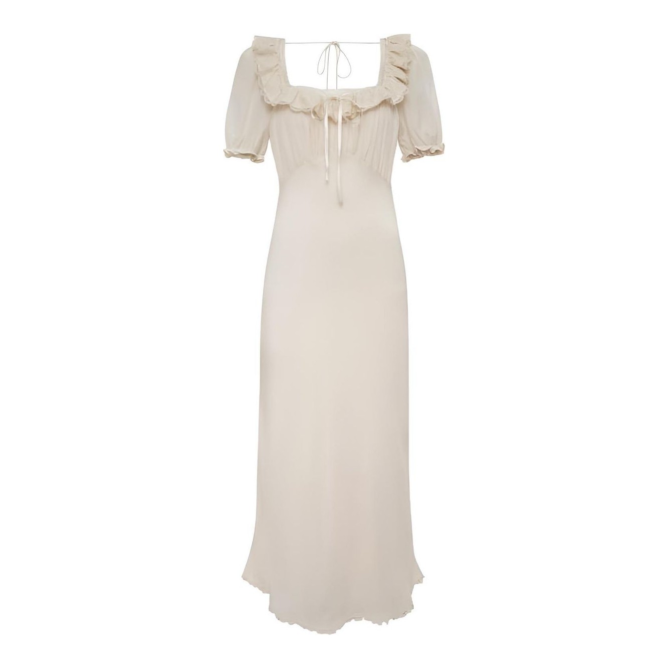 Moon River | Cream Puff Sleeve Midi Dress