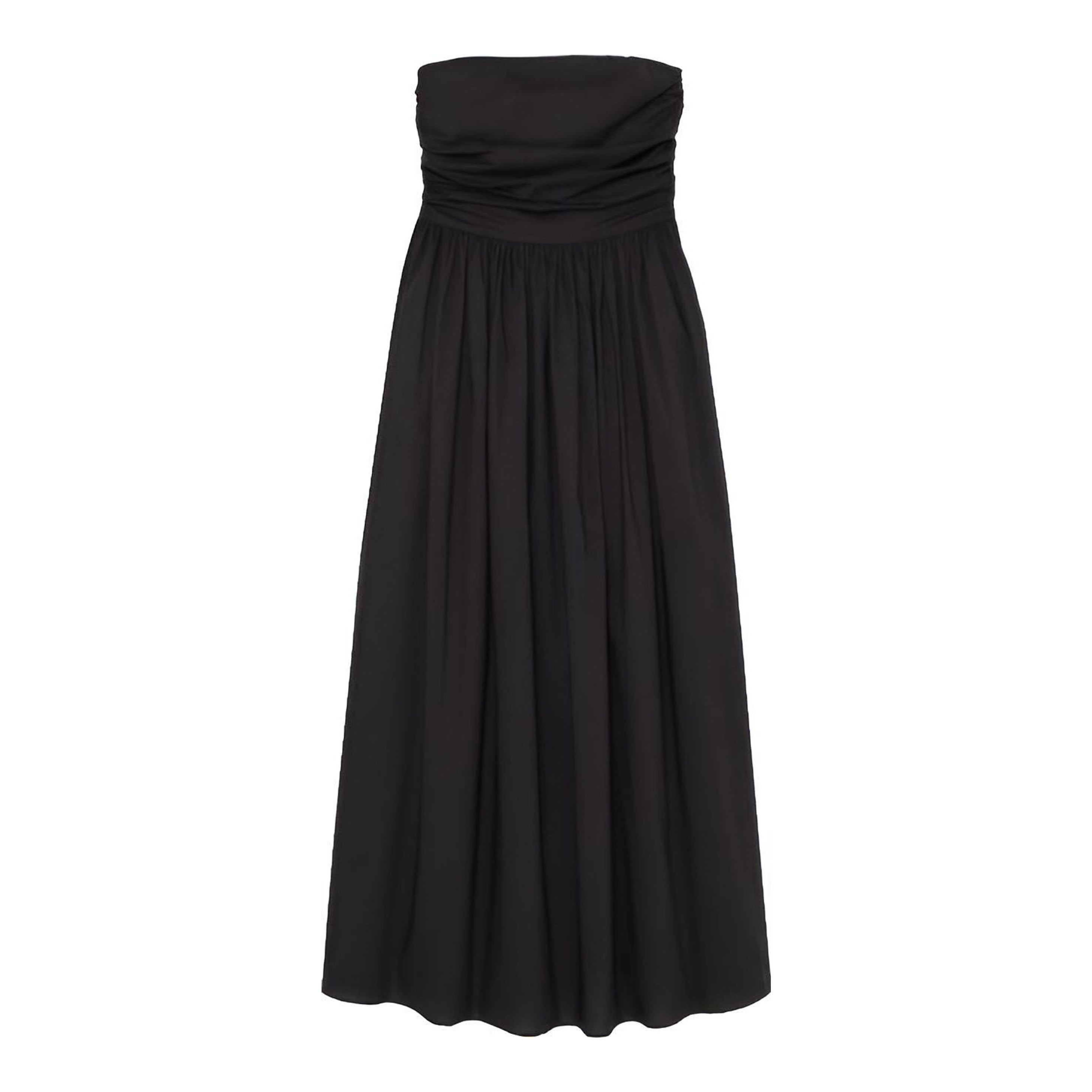 faithfull dominquez smocked strapless organic cotton-poplin midi dress FAITHFULL