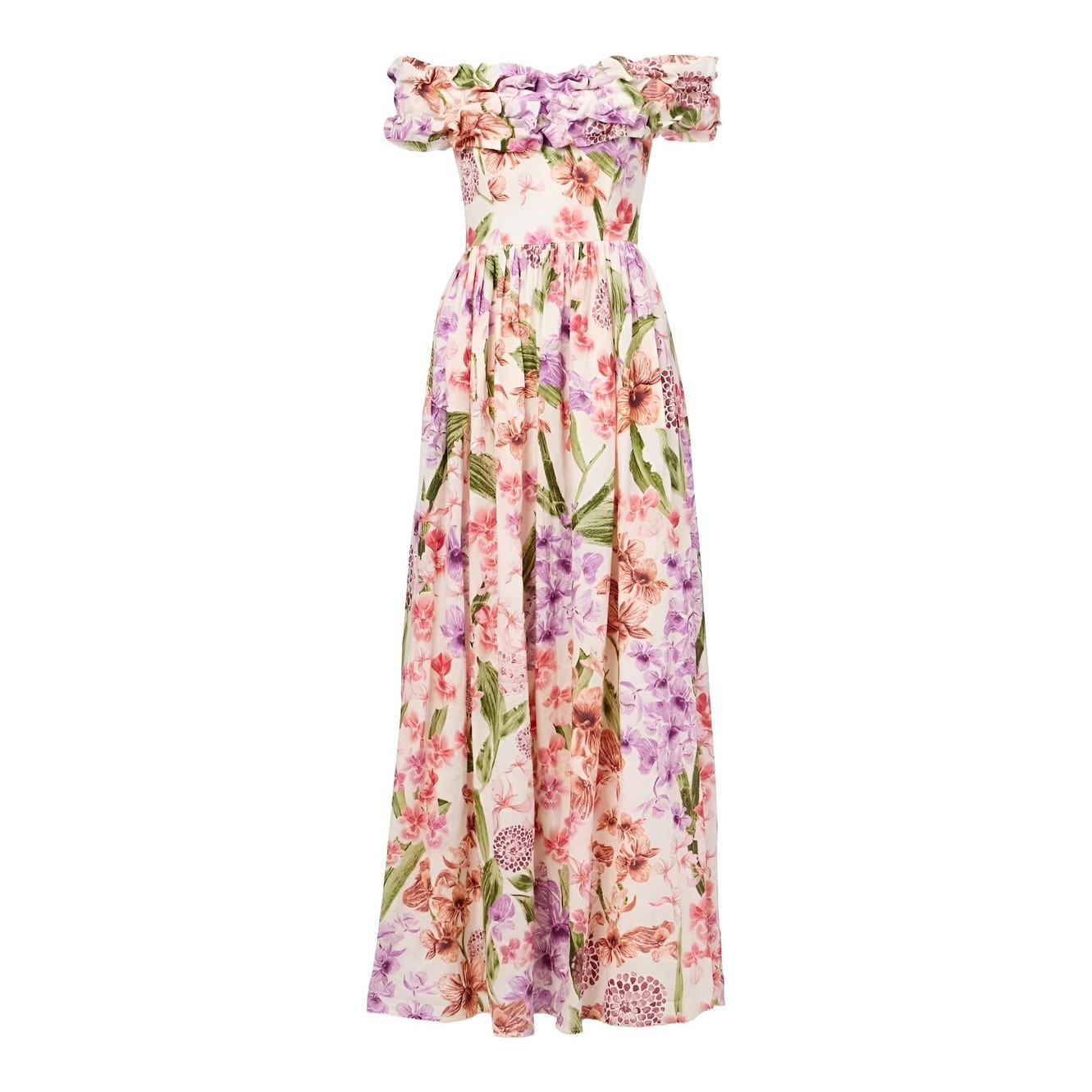 Agua By Agua Bendita | Nispero Tiered Embroidered Printed Linen Midi Dress