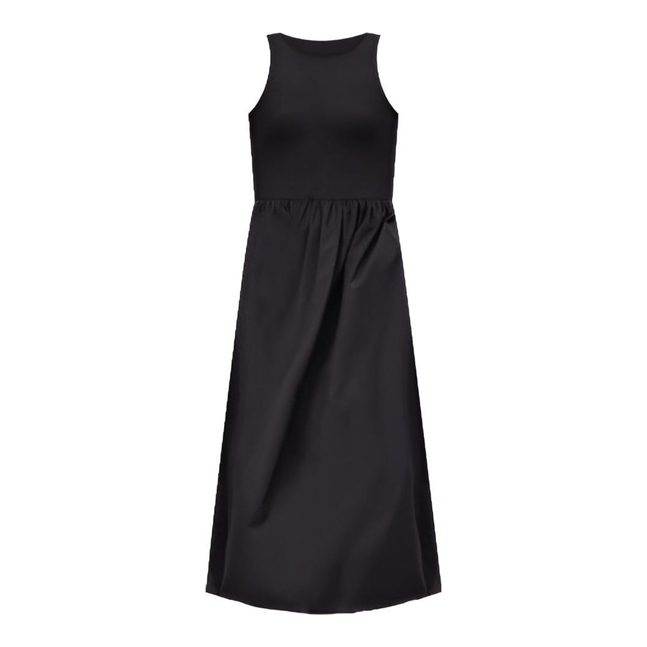 LOFT | Poplin Cutout Tie Back Ruched Midi Dress