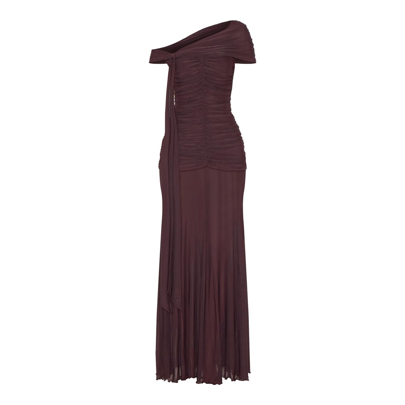 knee length dresses for ladies Siren Satin and Diamante Maxi Skirt / Dark Chocolate | Meshki main image 0