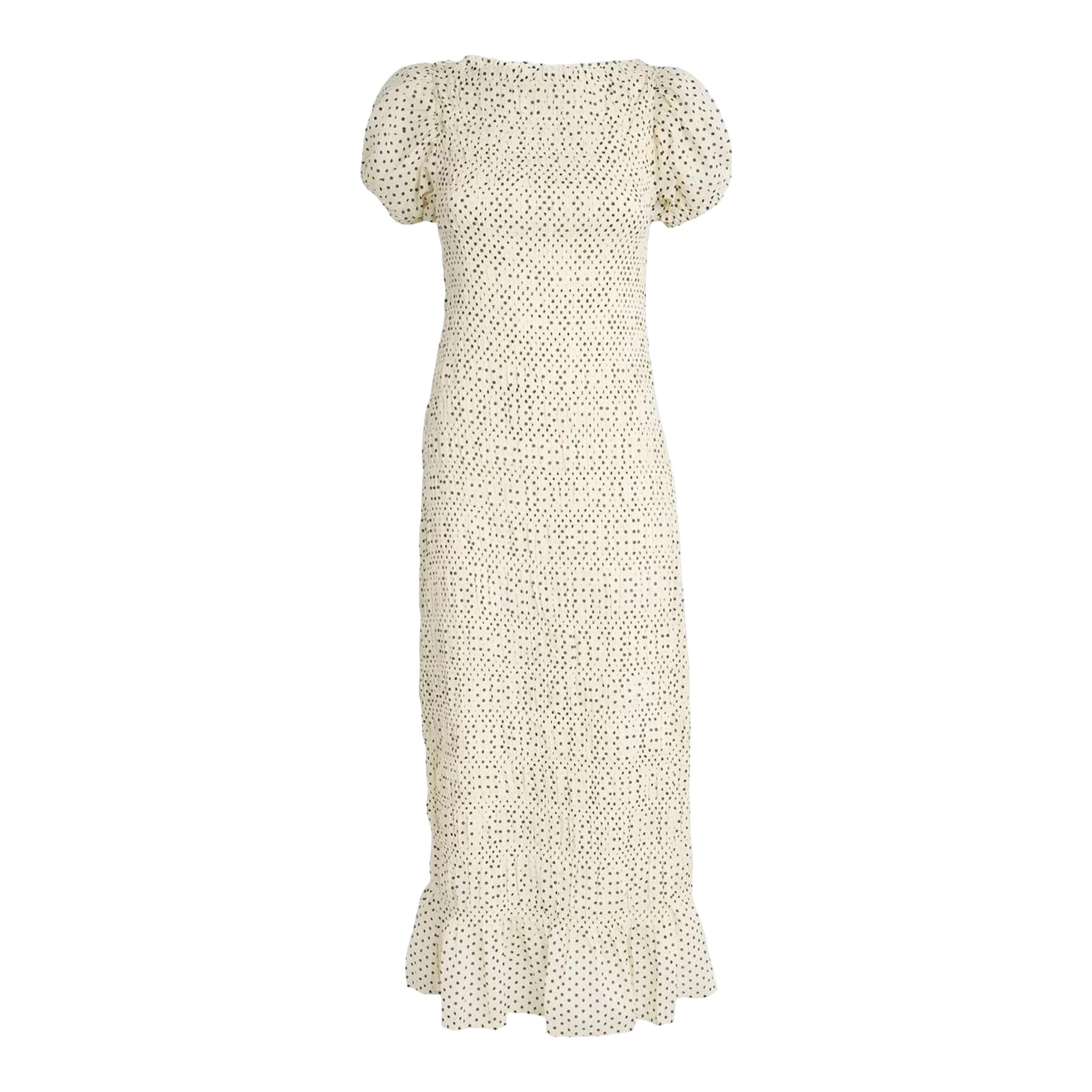 Maude | Georgina Puff-Sleeve Scoop-Neck Midi Dress