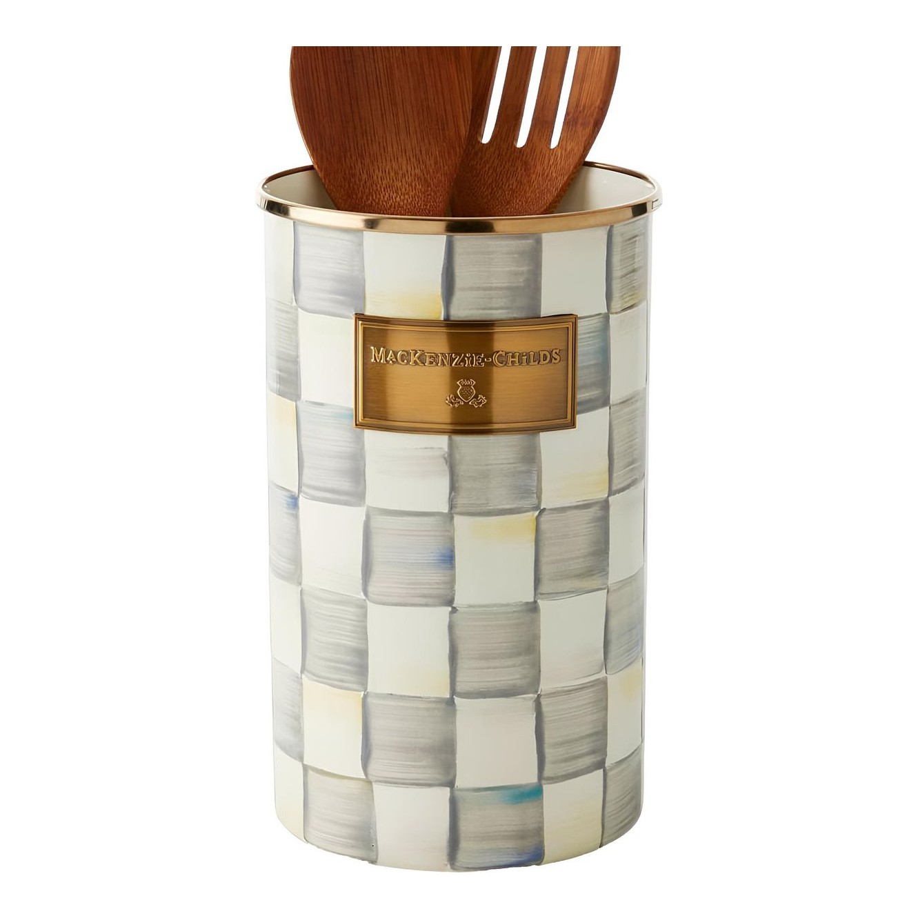 MACKENZIE-CHILDS ~ Sterling Check Utensil Holder