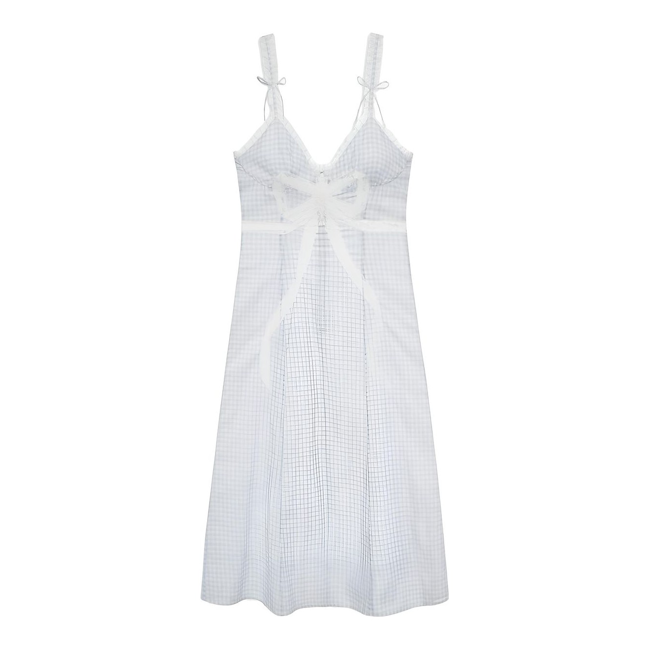 baby bows patchwork midi dress For Love & Lemons Baby Bows Patchwork Midi Dress in Blue