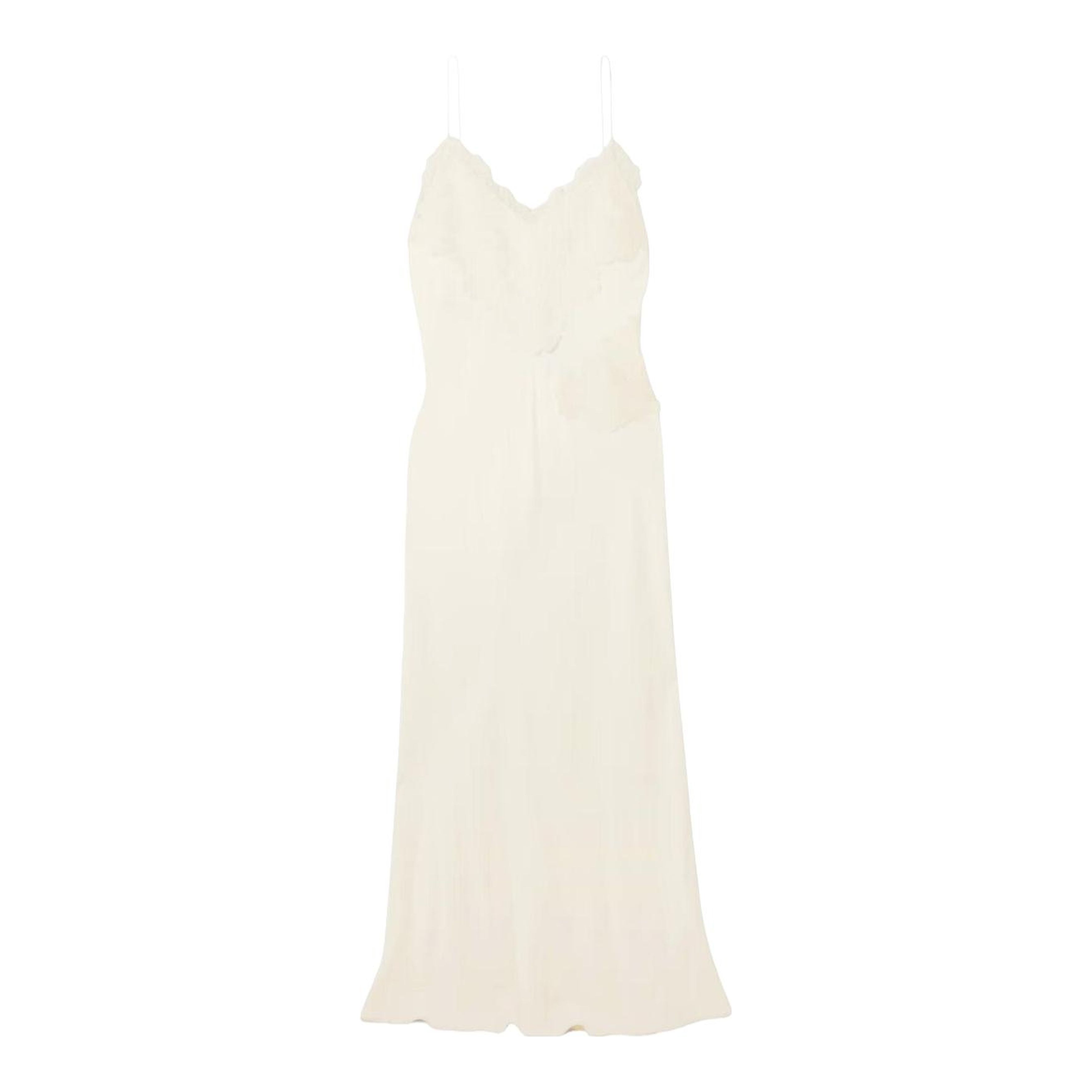 chinese dress ladies A.L.C. Women's Alessia Asymmetric Lace-Trimmed Dress - Creme main image 1