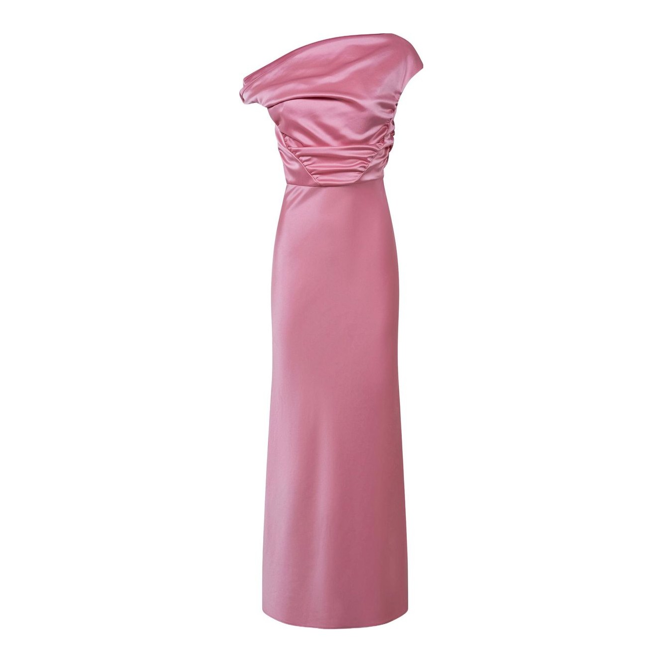 knee length dresses for ladies Fluid Satin Off-The-Shoulder Gown Slate / 4 main image 0