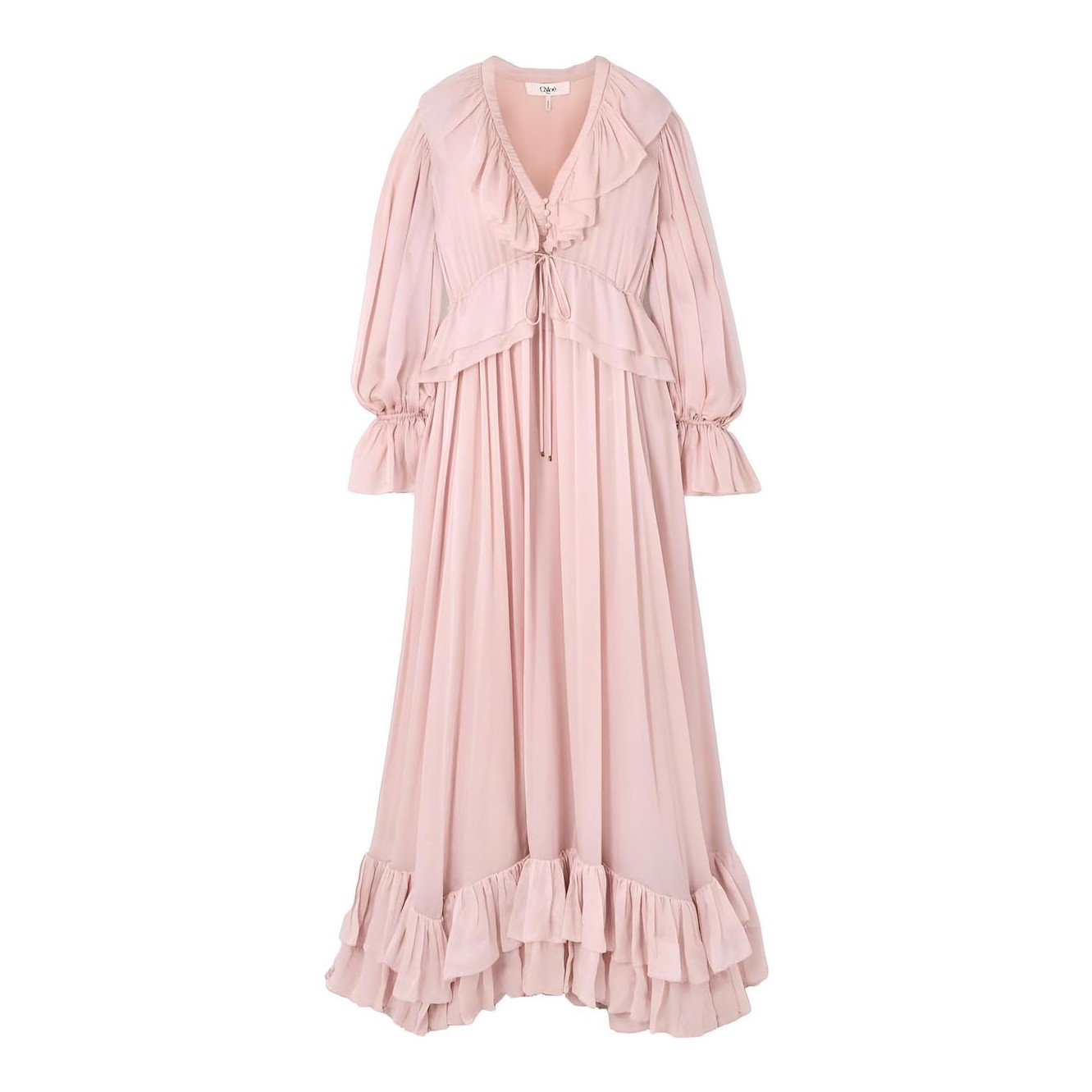 rebecca taylor smocked chiffon dress Rebecca Taylor Ruffle Silk Chiffon Dress