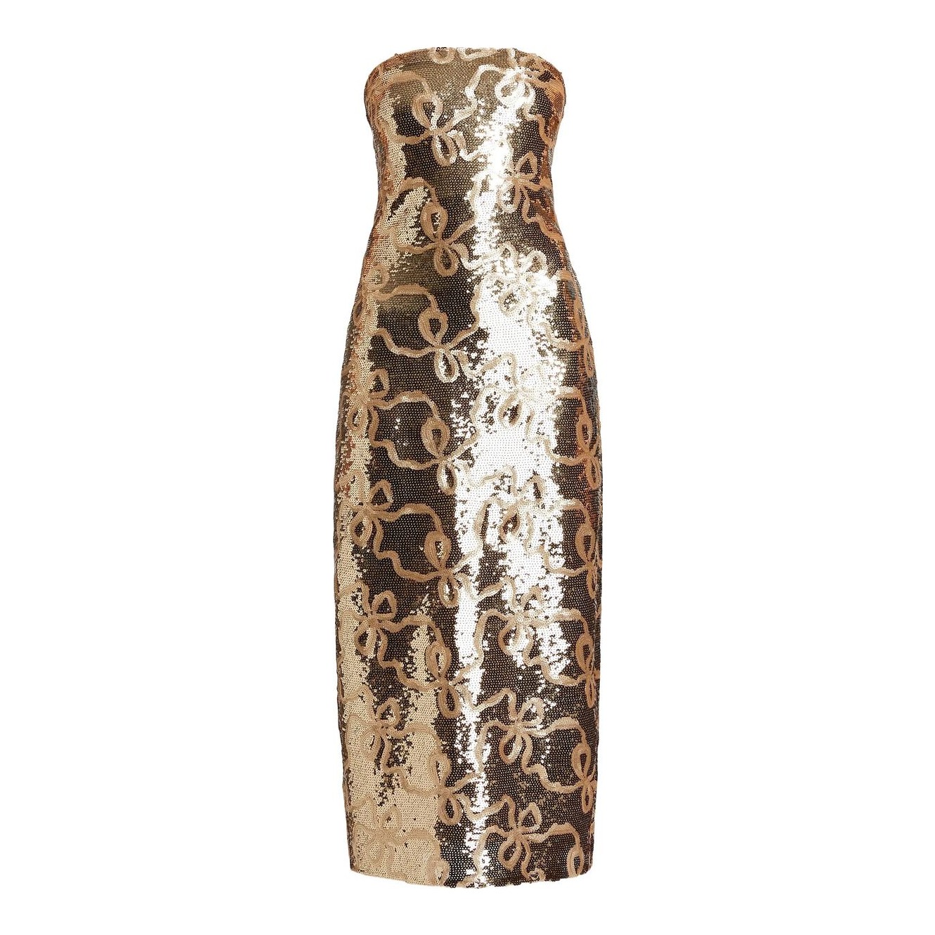 LoveShackFancy | Stasia Sequin Winding Bow Midi Dress