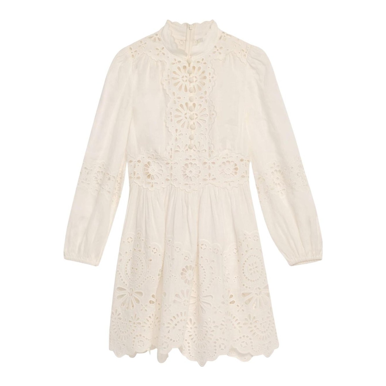chinese dress ladies Hypnotic Lace Trim Mini Dress Cream Cascade – Fenwick main image 1