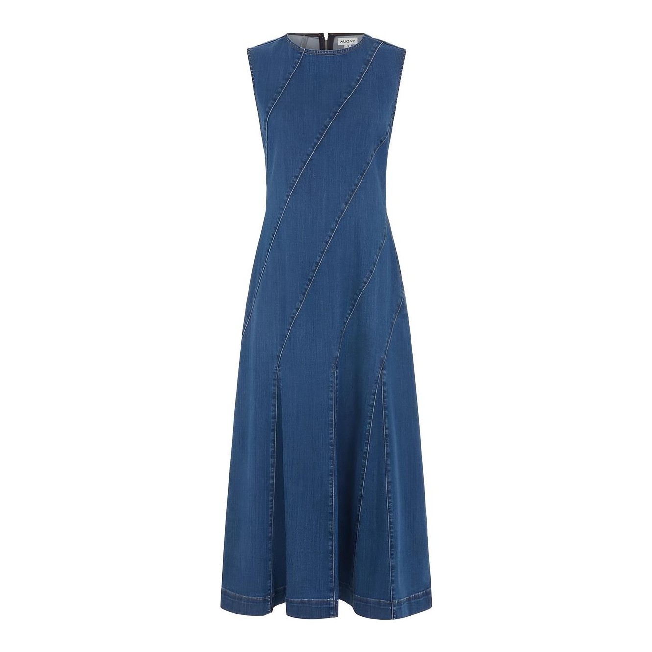white christmas dresses Rainer Denim Midi Dress | Mid Wash Blue