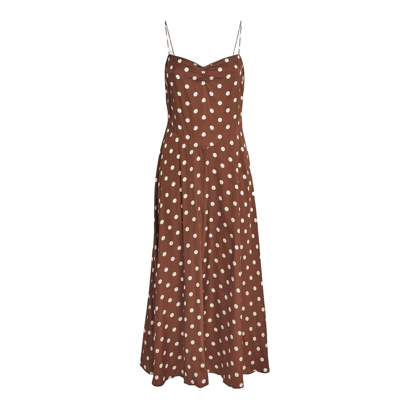 den rosaria polka dot silk blend midi dress DEN