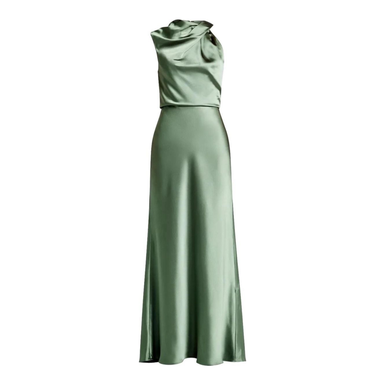 Amsale | Draped Satin Pencil Midi-Dress