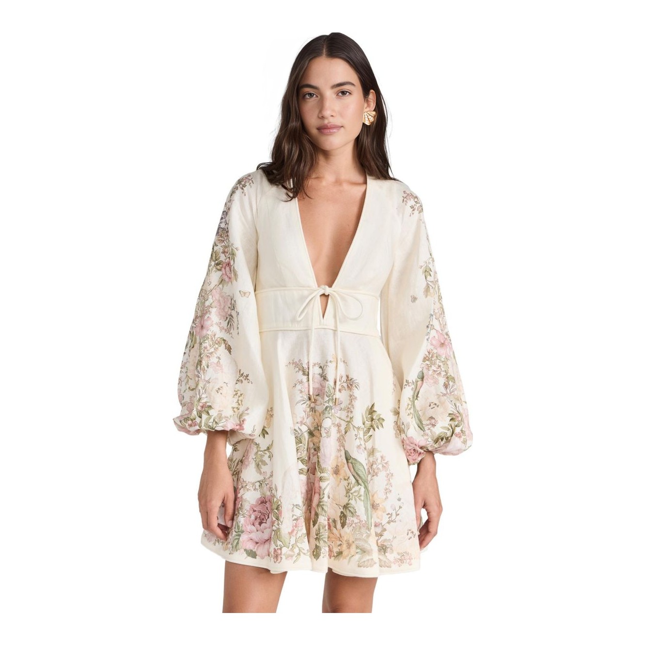 zimmermann pop trimmed mini dress Zimmermann Pop Trimmed Mini Dress in Ivory
