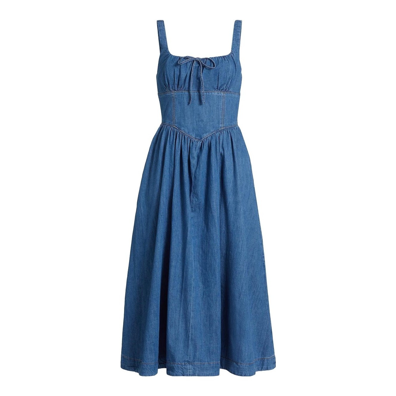 amory denim midi dress Reformation Amory Denim Midi Dress