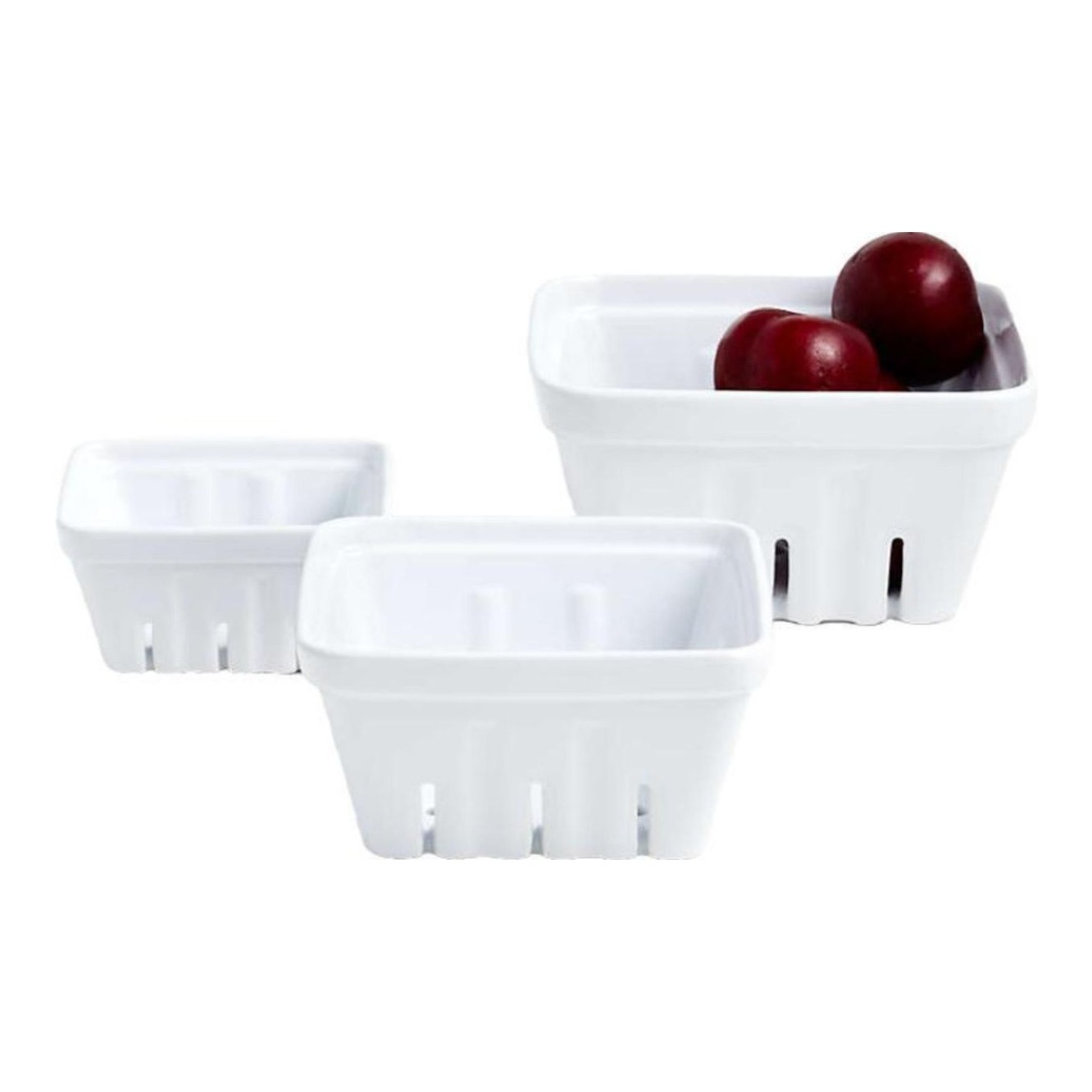 CRATE & BARREL (CRATEANDBARREL.COM) - Stoneware Berry Box Colanders, Set of 3