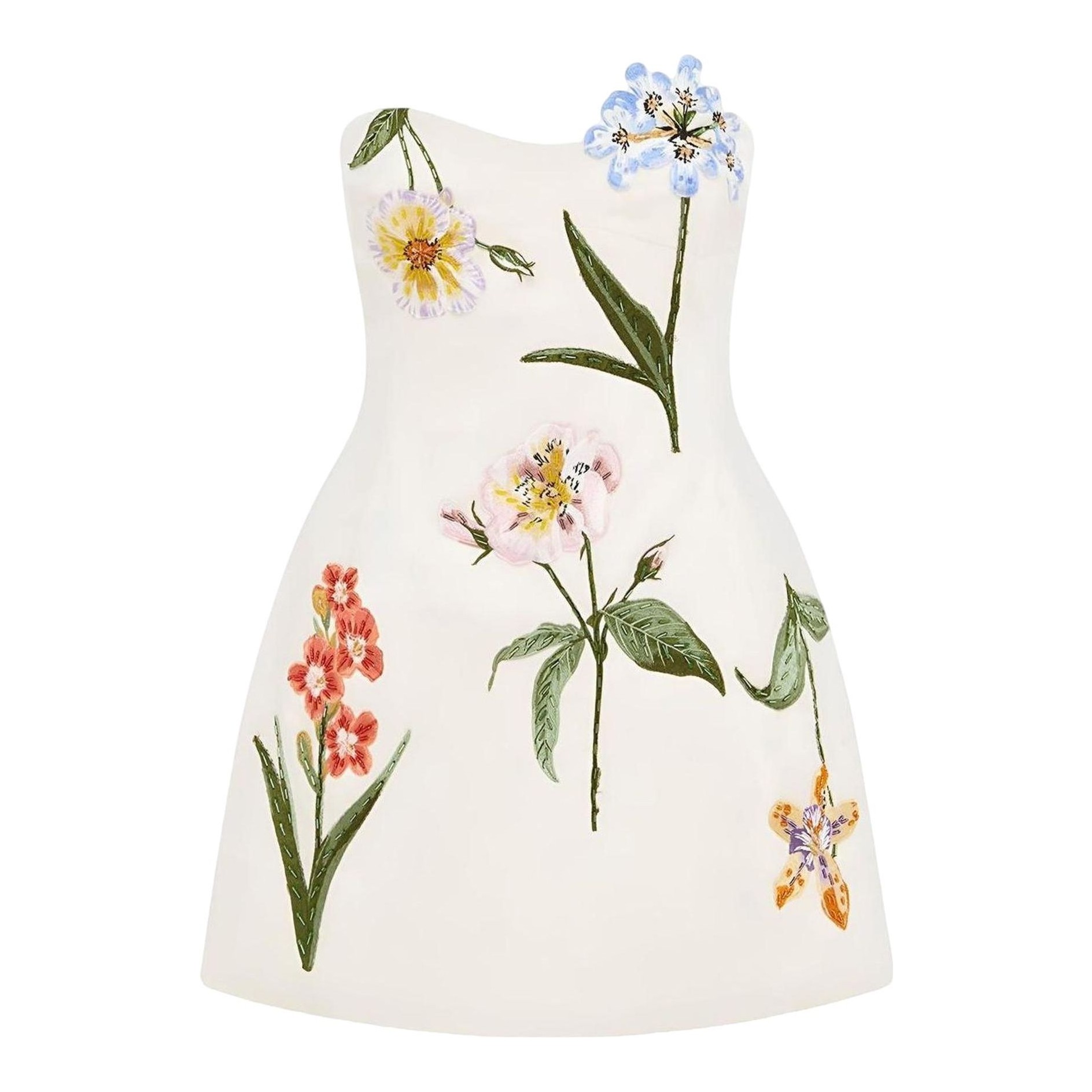 Leo Lin | Rosario Tweed Petal Bustier Mini Dress
