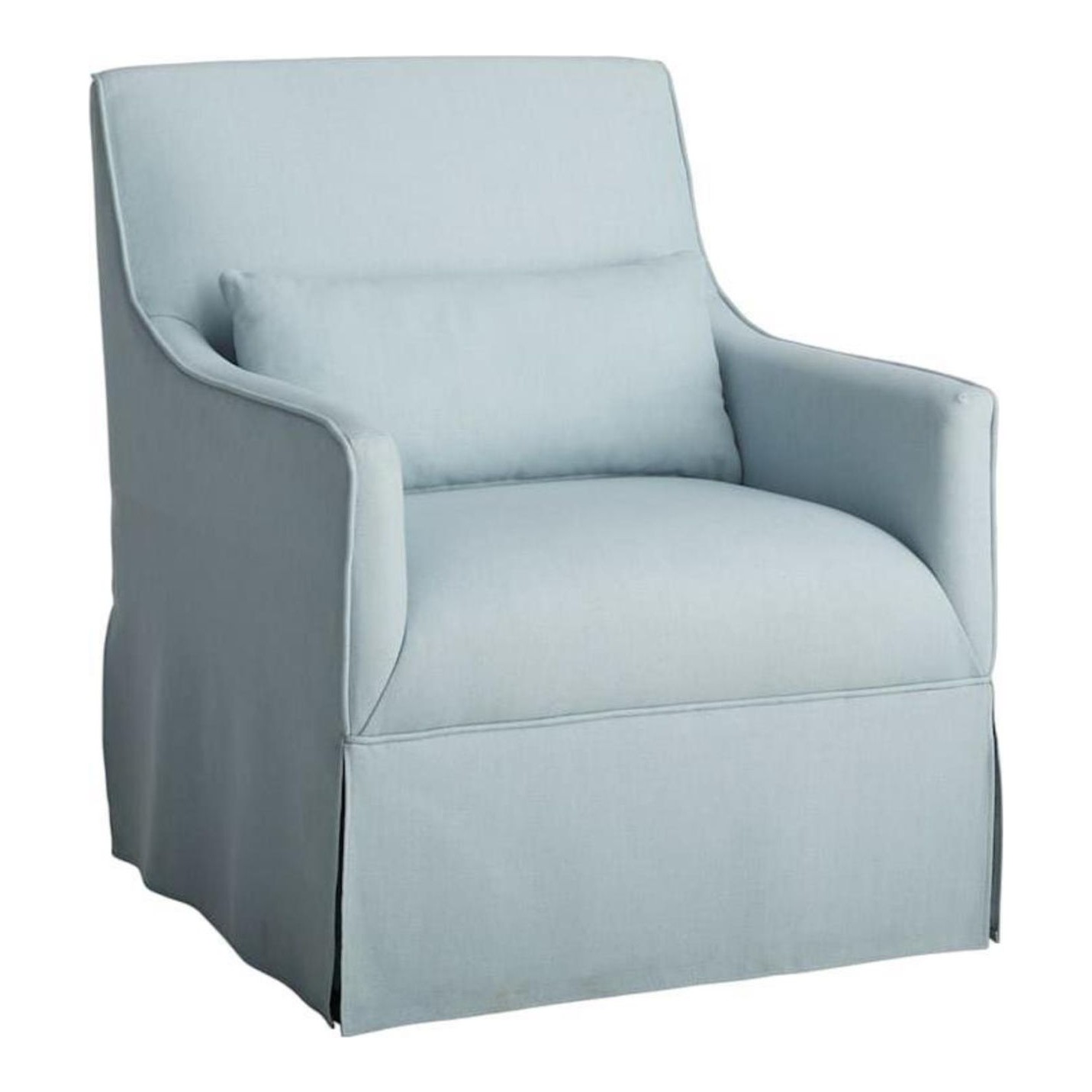 Martha Stewart | London Farmhouse Skirted Swivel Chair with Lumbar Pillow, image size:1431x1431