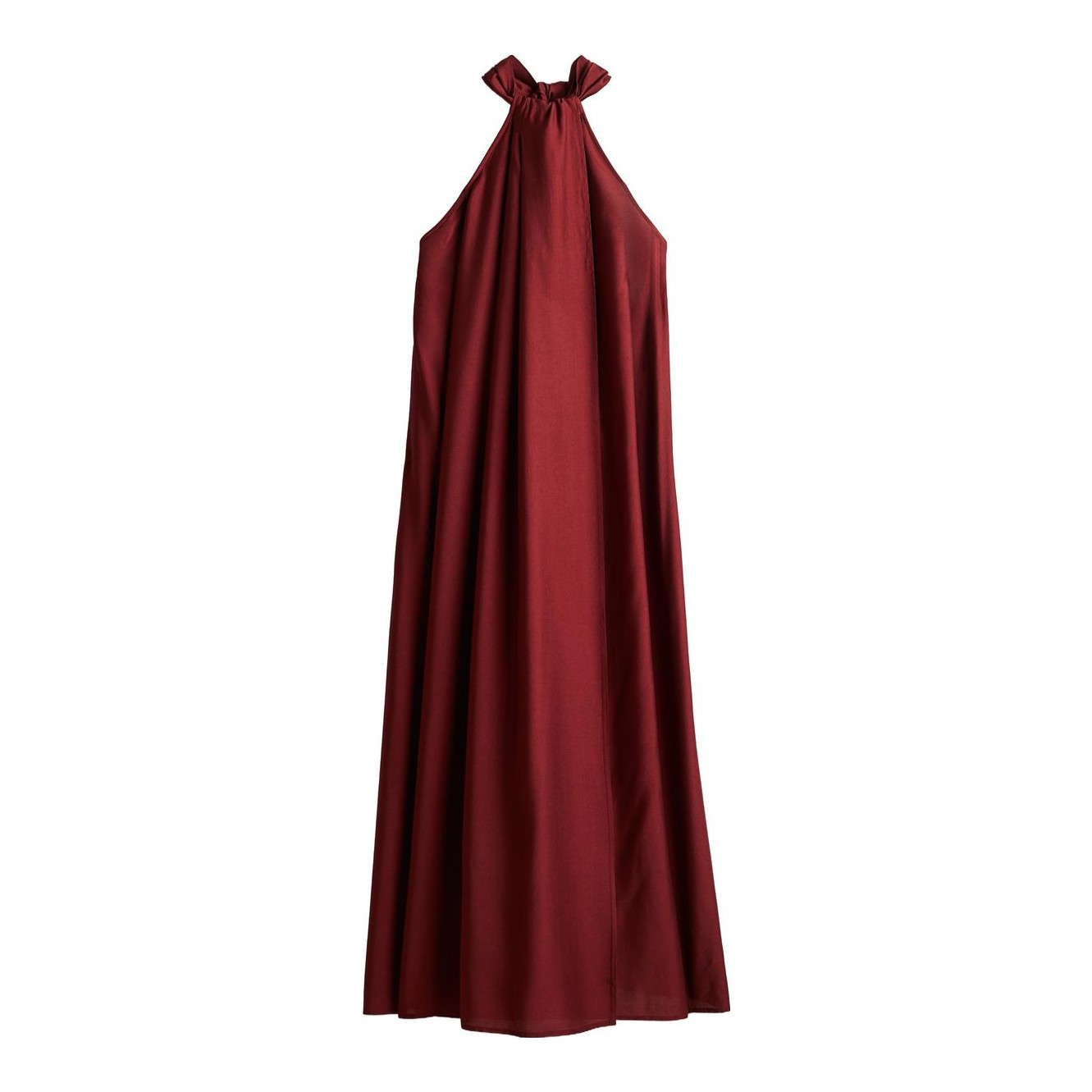 H&M Halterneck Maxi Dress in dark red