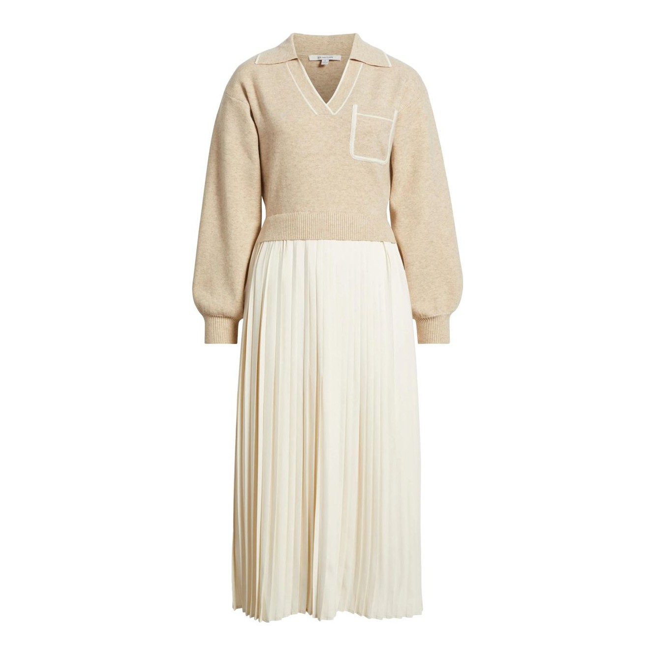 Zoe and Claire | Long Sleeve Twofer Sweater Dress