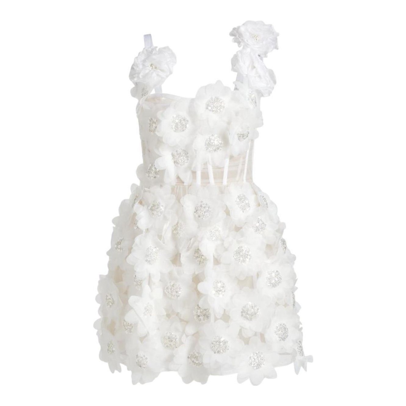Leo Lin | Rosario Tweed Petal Bustier Mini Dress