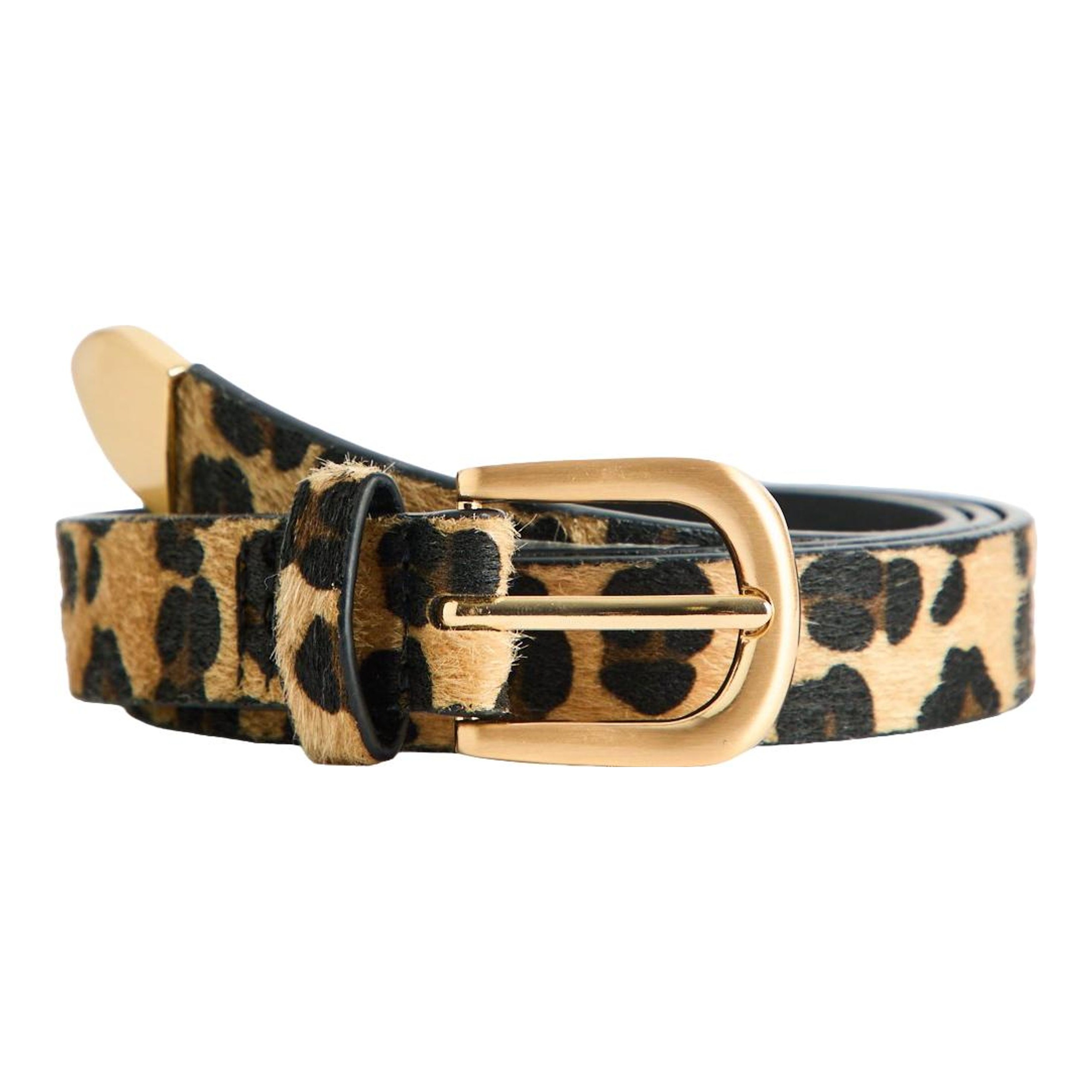 J.Crew Factory | Skinny Leopard Calf Hair Belt