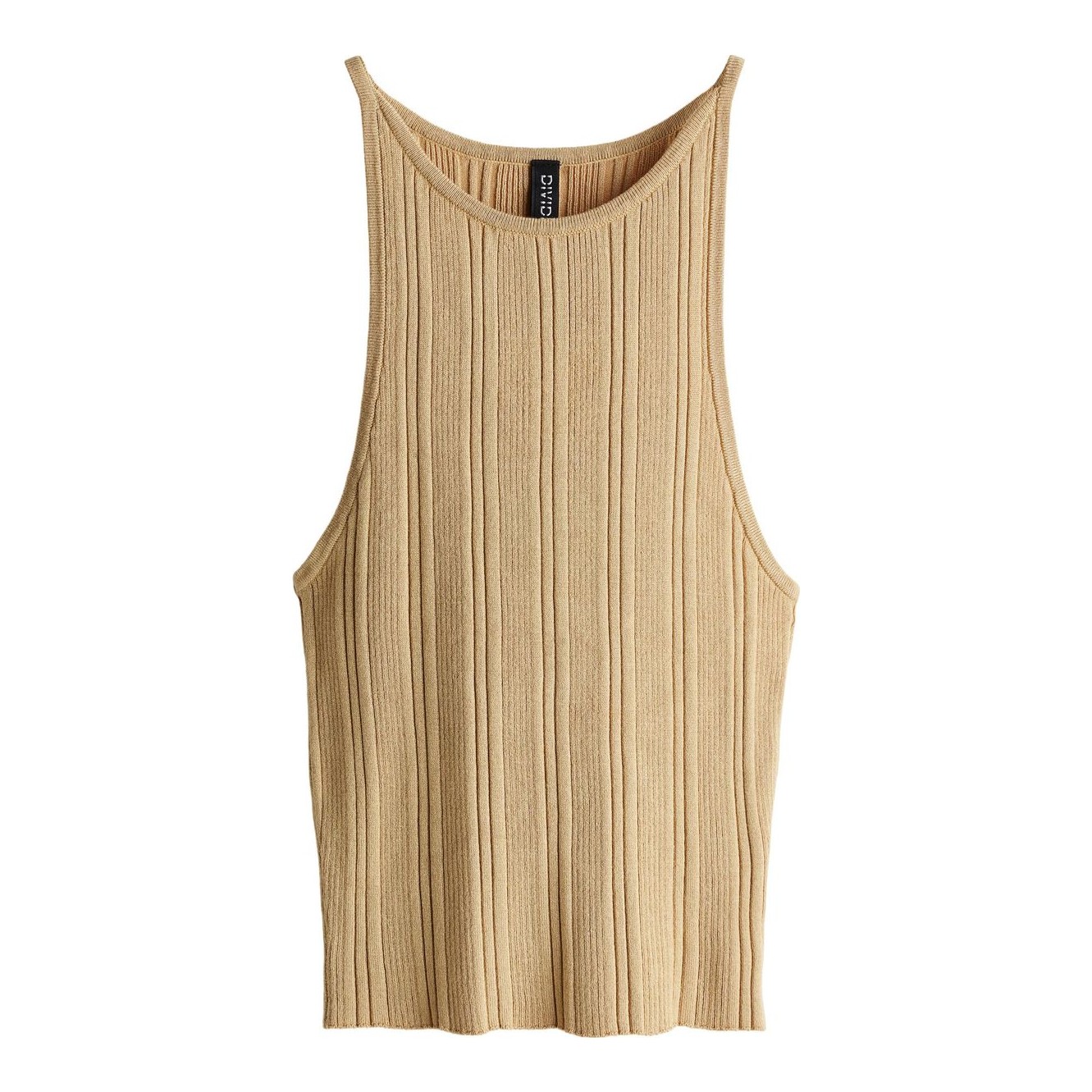 H&M Rib-Knit Tank Top in cream