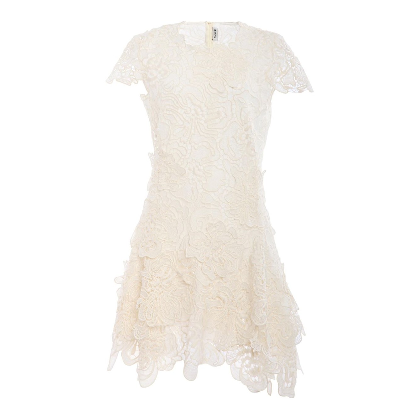 Chlo | Guipure Lace Asymmetric Mini Dress