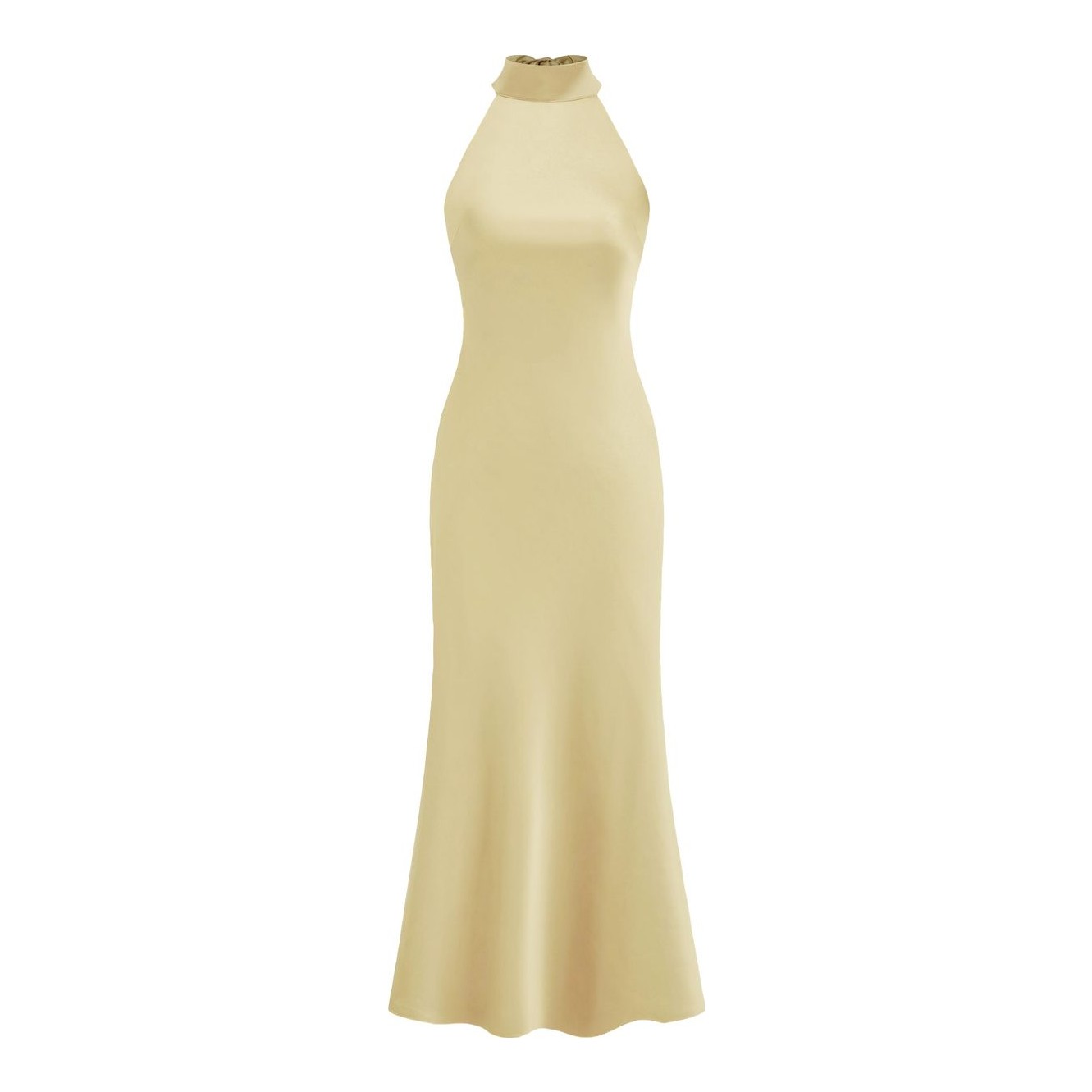 Cider | Satin Halter Neckline Backless Maxi Dress