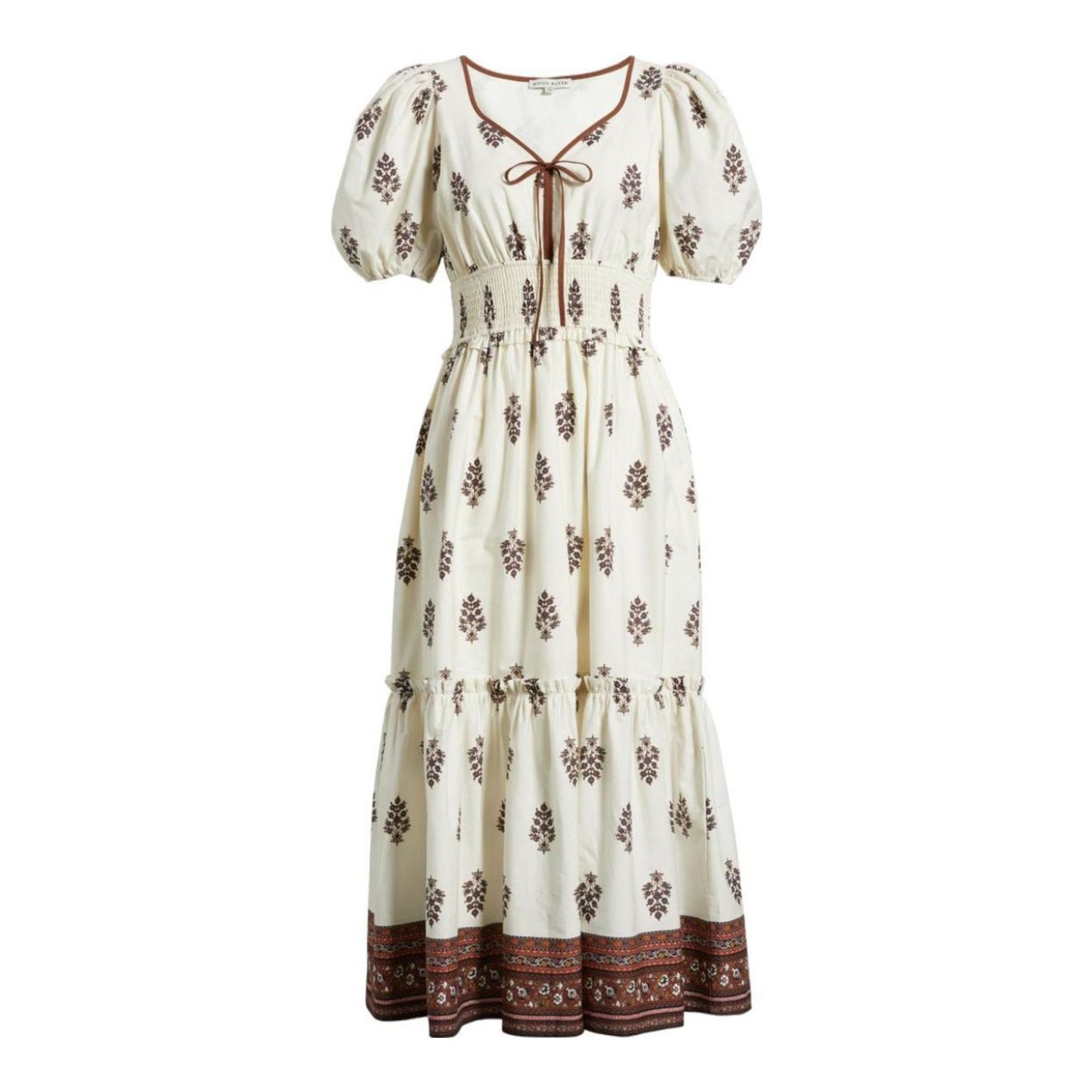 Moon River | Cream Puff Sleeve Midi Dress