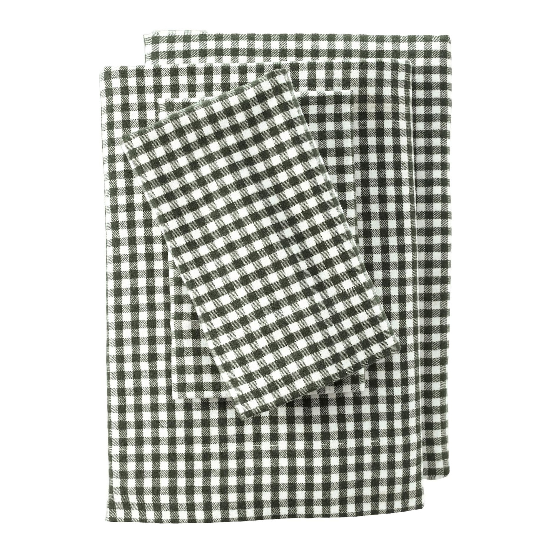 Comfy Super Soft Cotton Flannel Plaid Bed Sheet Set