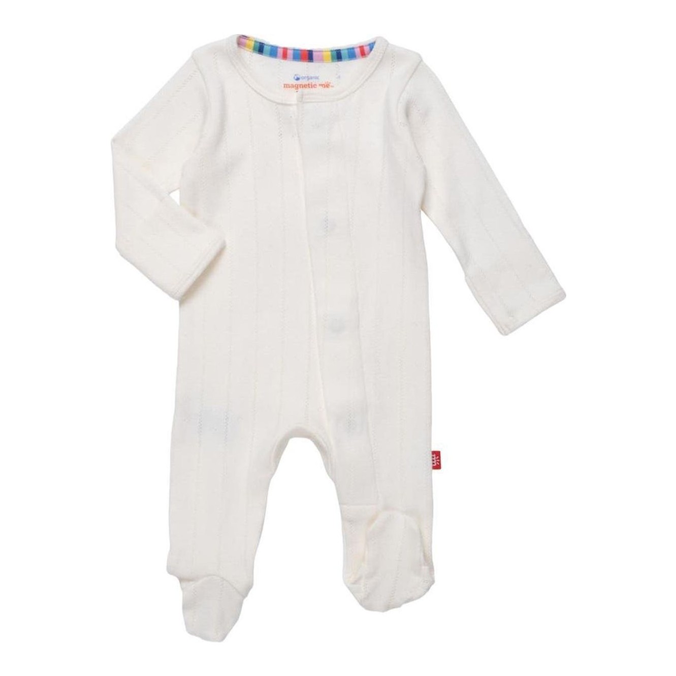 Love Lines Pointelle Magnetic Organic Cotton Footie