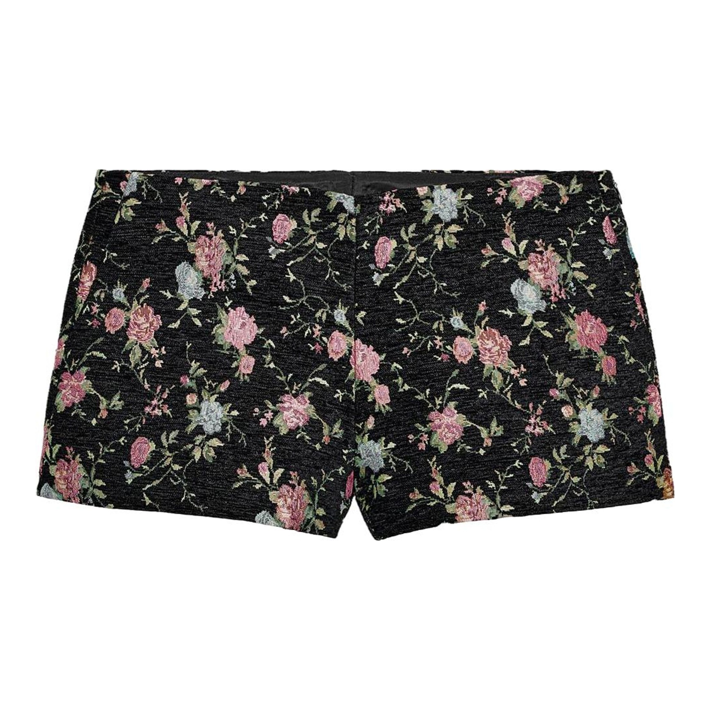Zara | Floral Jacquard Mini Shorts