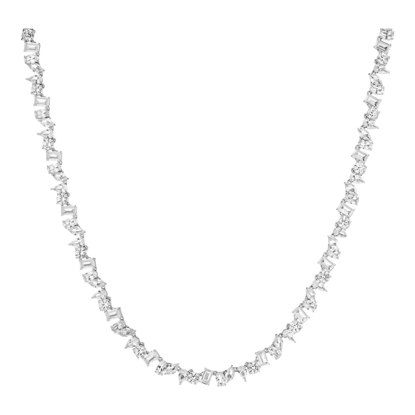 New York Lab Grown Sapphire Mixed Shape Tennis Necklace