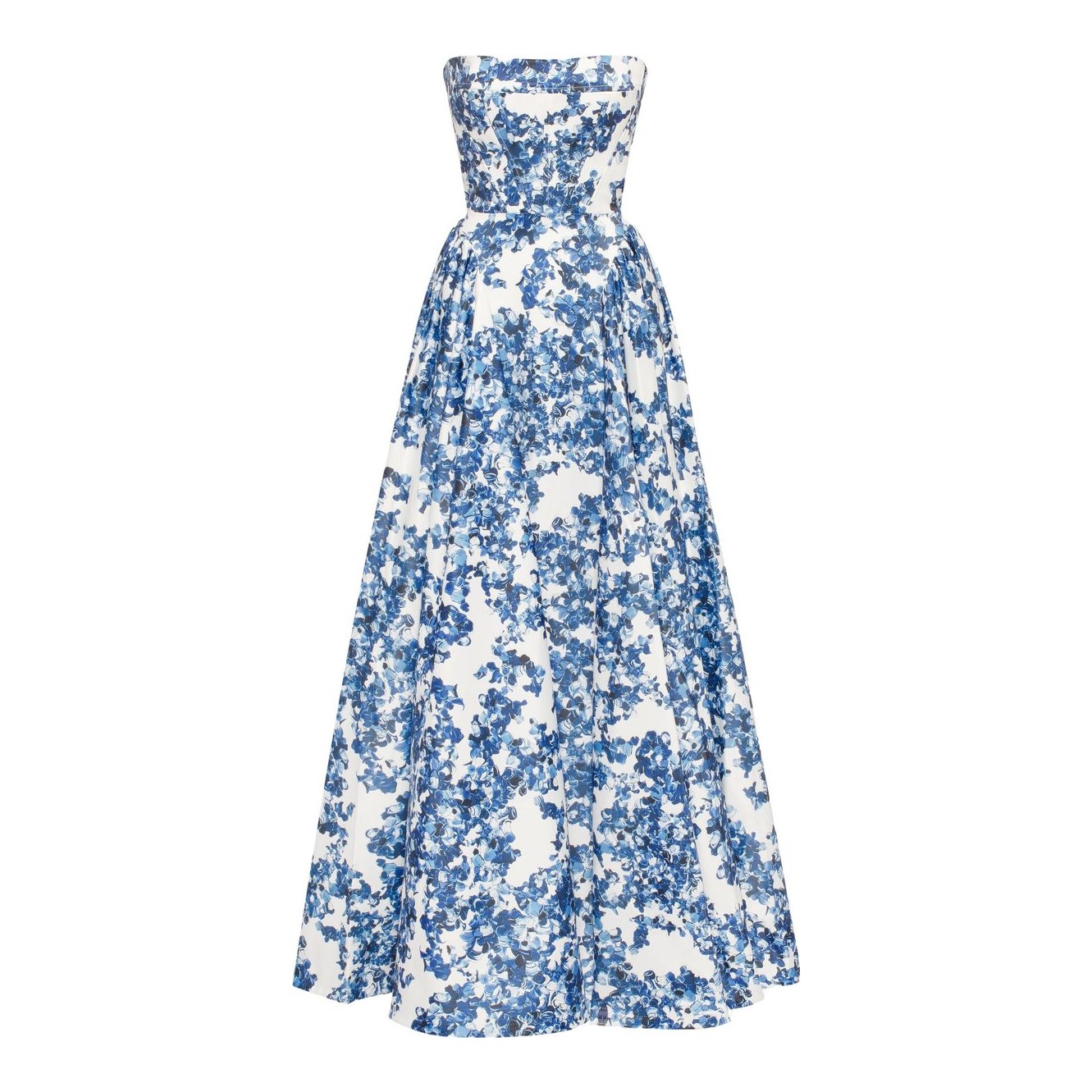 Milla | Catchy Off-The-Shoulder Blue Hydrangea Maxi Dress