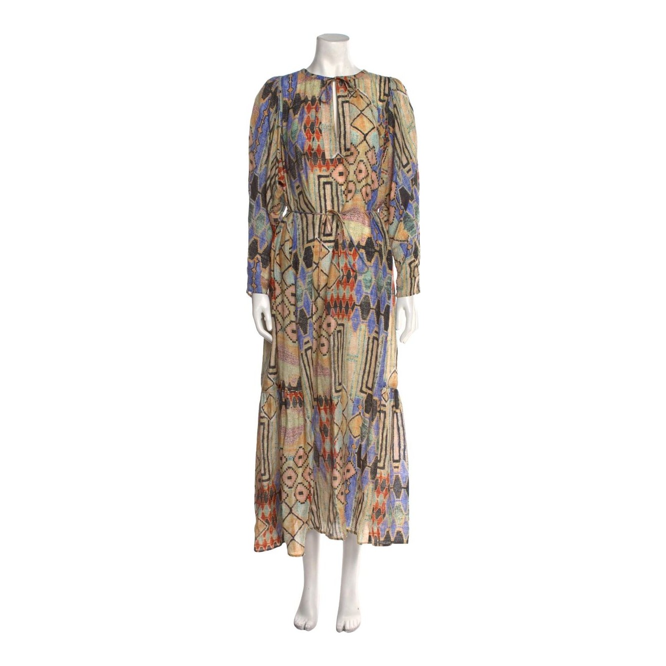 farm rio belted floral print crepe de chine maxi dress Farm Rio Floral-print Maxi Dress