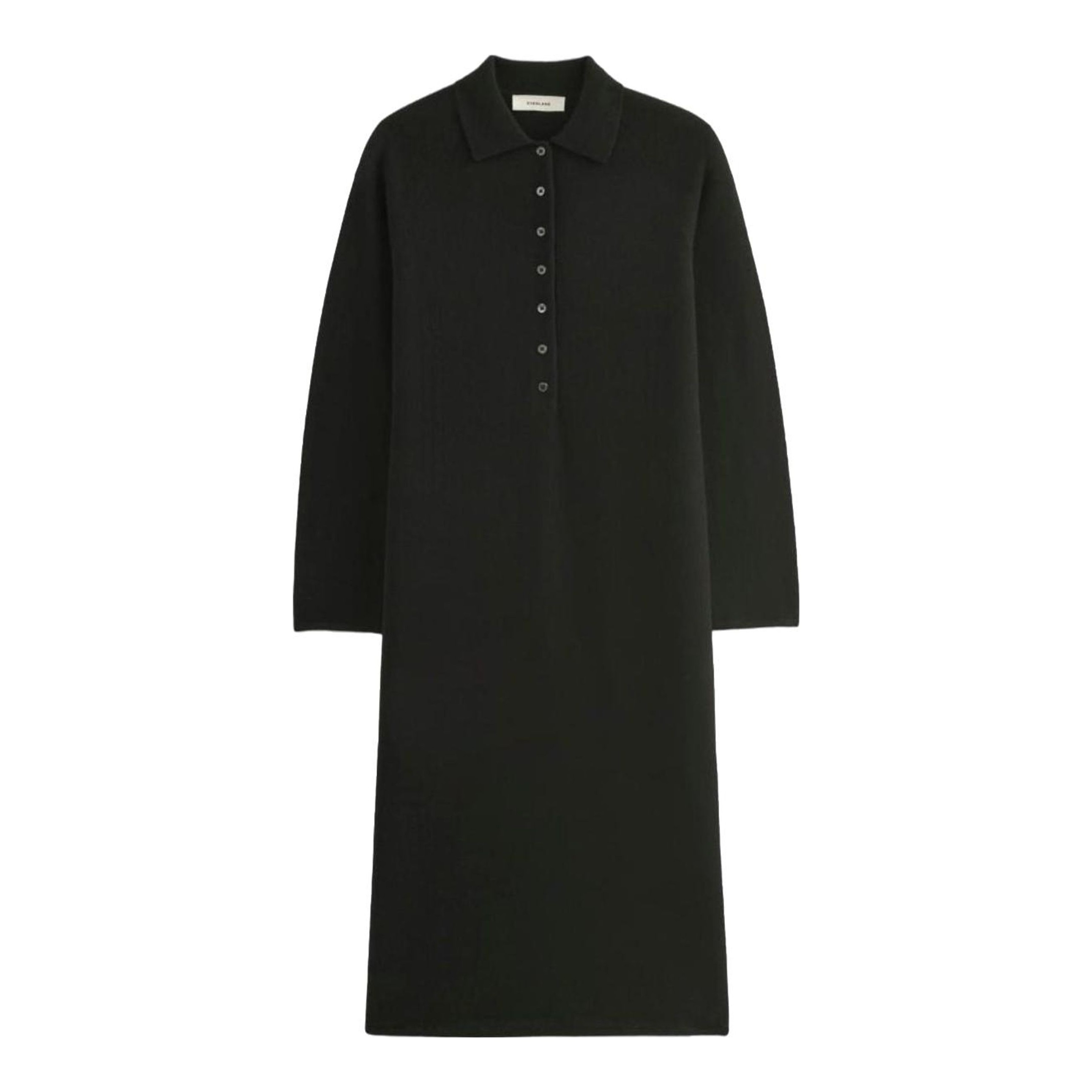 boiled wool midi dress BOILED-WOOL MIDI DRESS - DARK BROWN