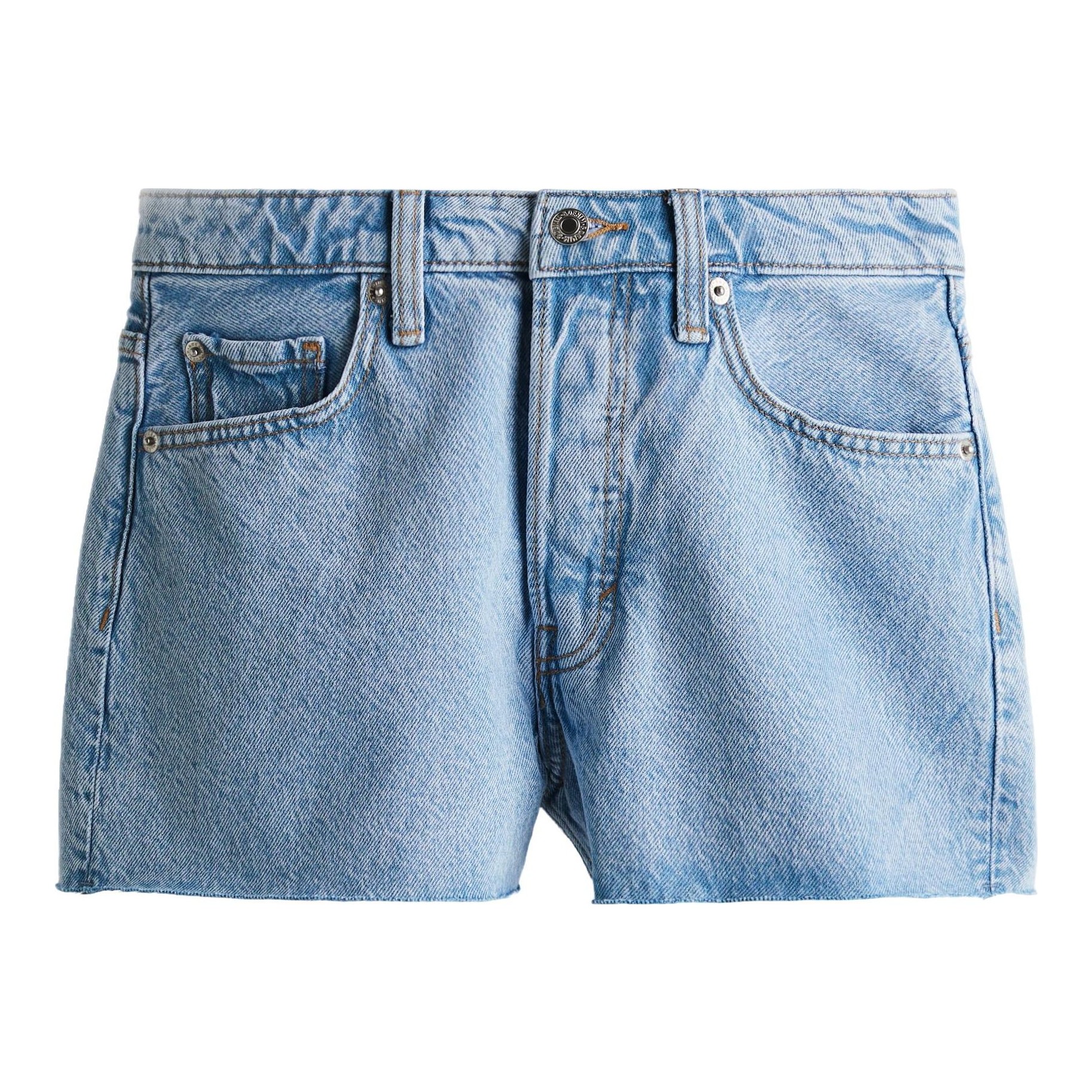 H&M High-Waist Denim Shorts in denim blue