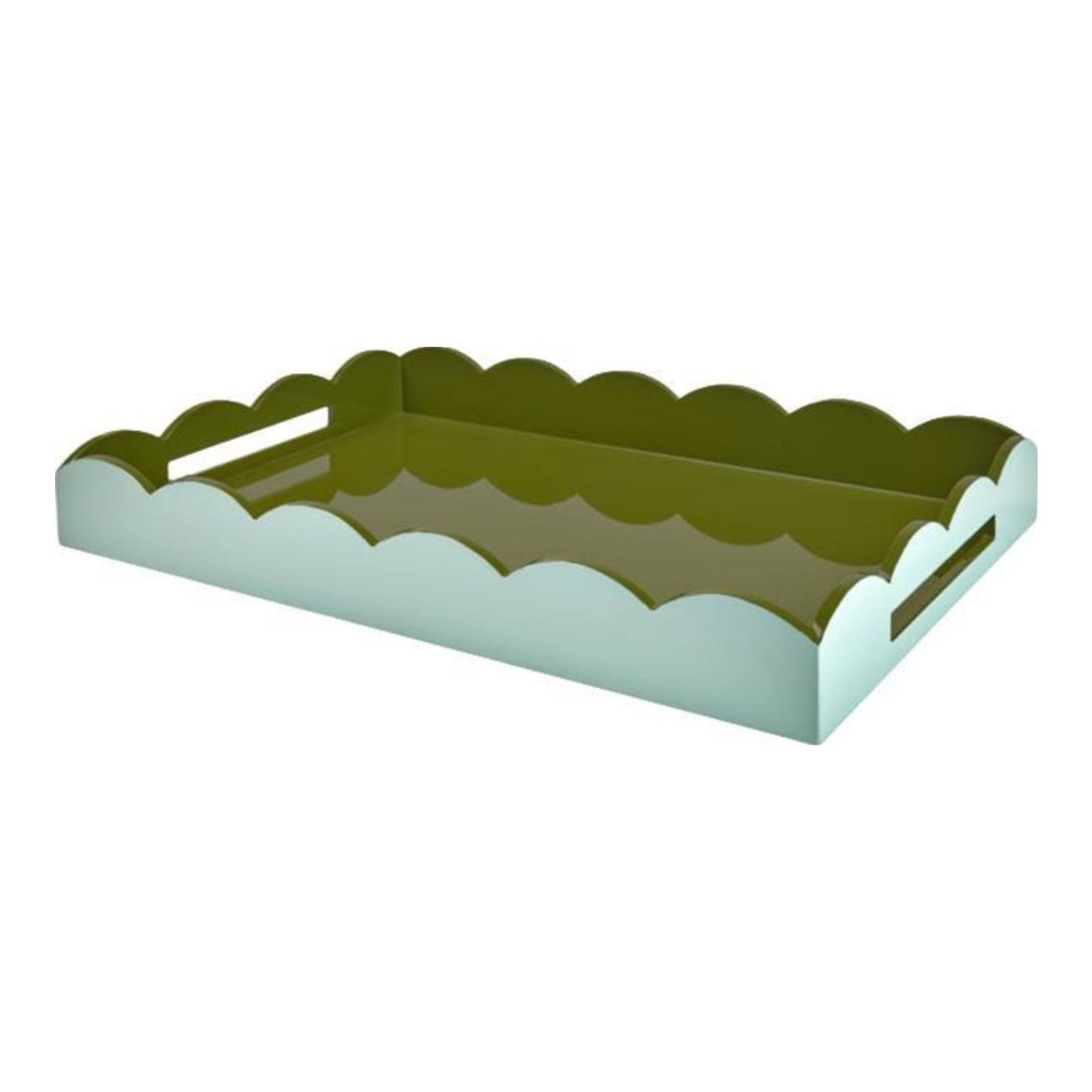 ADDISON ROSS - Two-Tone Large Scallop Lacquer Tray
