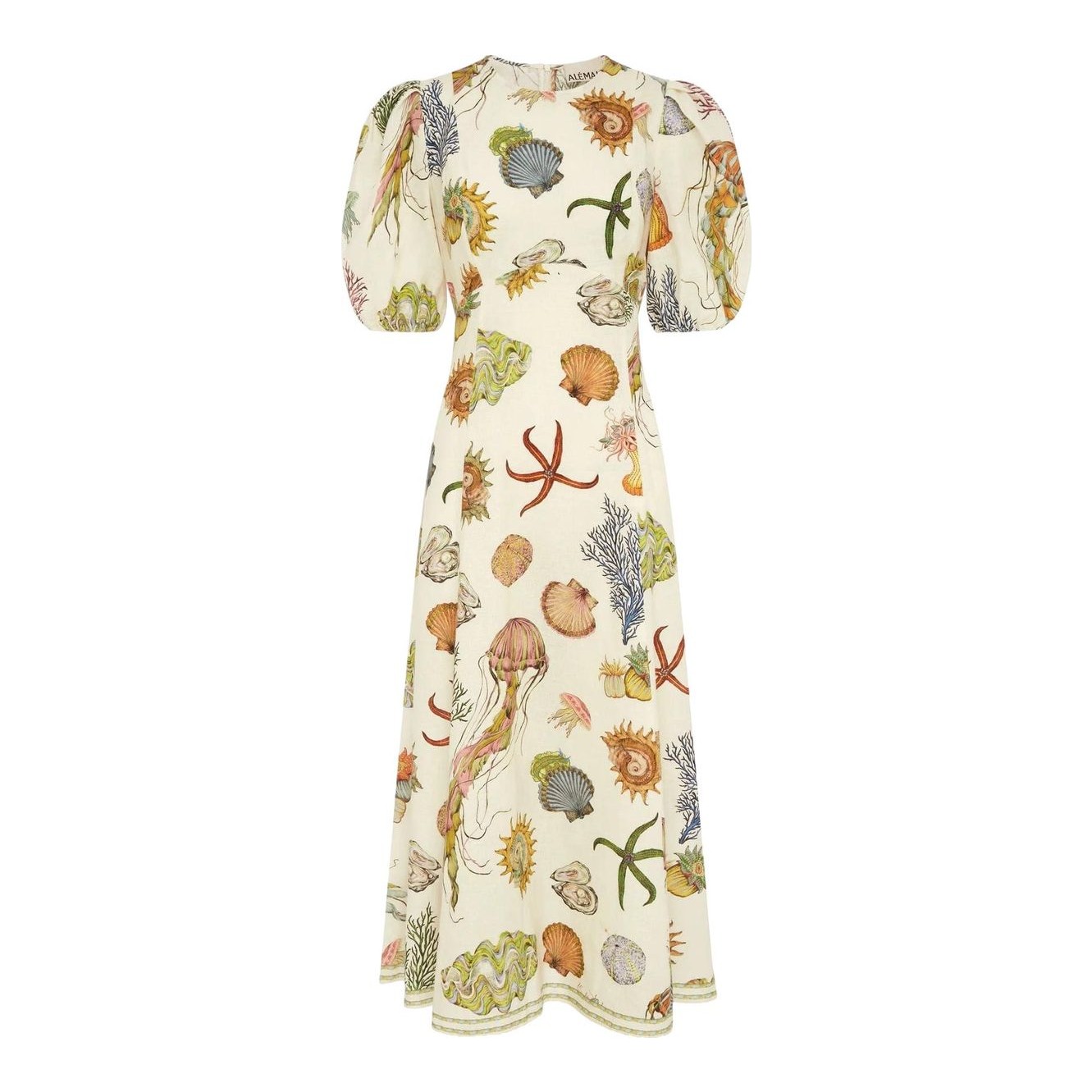 knee length dresses for ladies Staud LAURA LINEN MINI DRESS POP SARDINES IVORY – Shop at the Mix main image 1