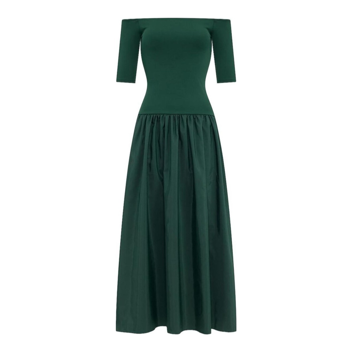 Express | Mixed Media Scoop Neck Drop Waist Maxi Dress