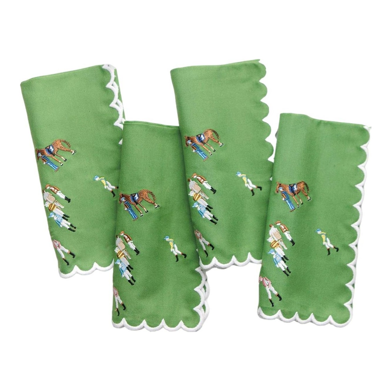 Paddock & Jockeys Embroidered Cocktail Napkins - Thumbnail 2