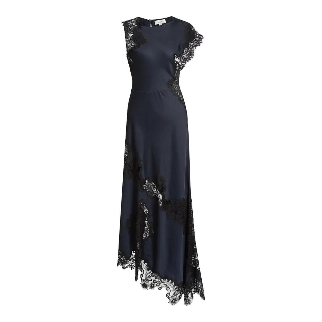 ankle length lace dress Elegant Navy Blue Lace Ankle-length Homecoming Dress main image 1