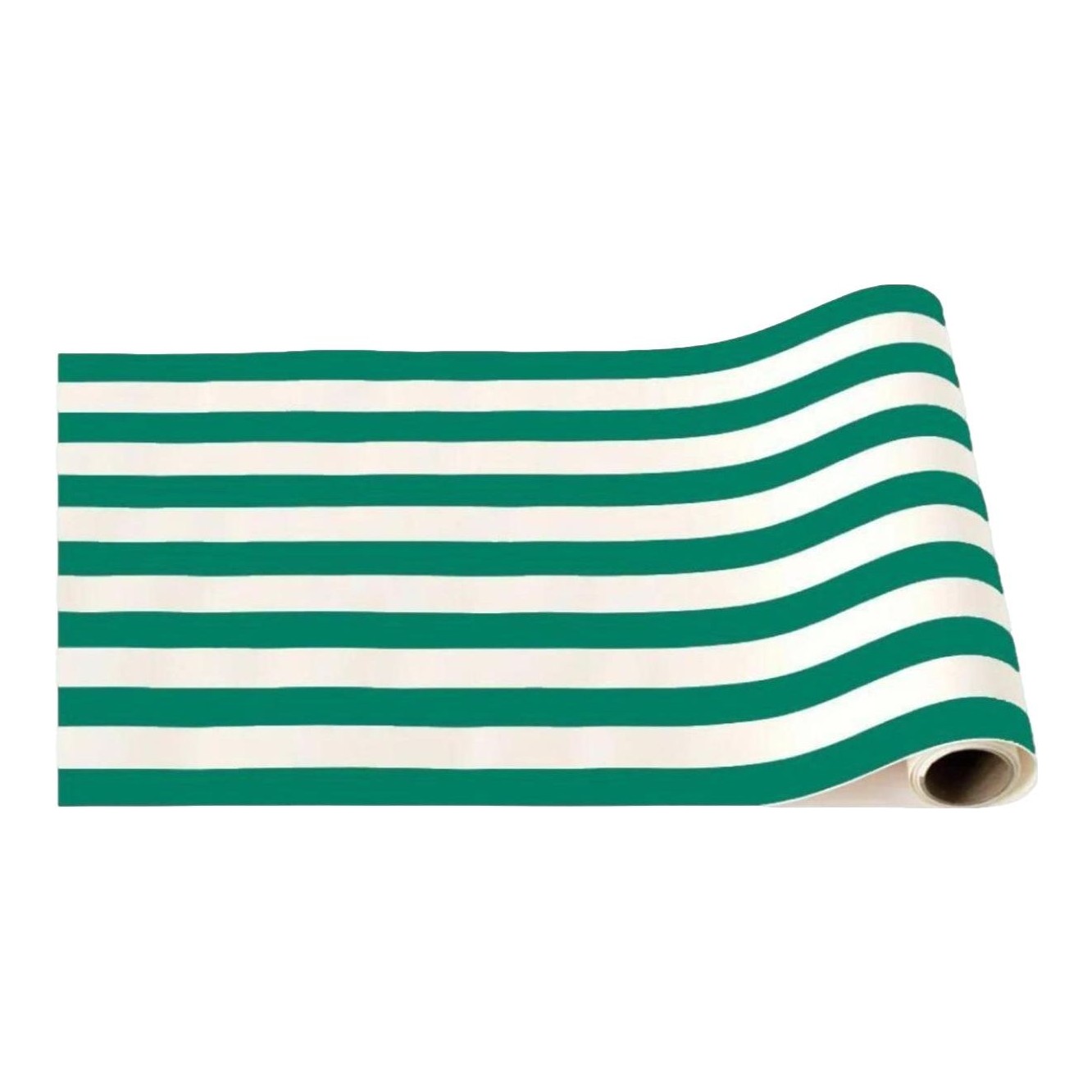 Bonjour Fête Emerald Green Signature Cabana Stripe Table Runner