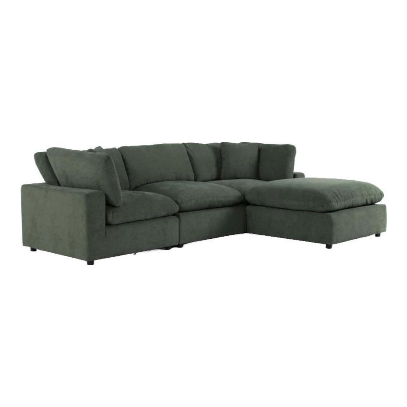 Zone 4 Piece Modular L-Shaped Sectional with Reversible, Armless, Chair and Ottoman